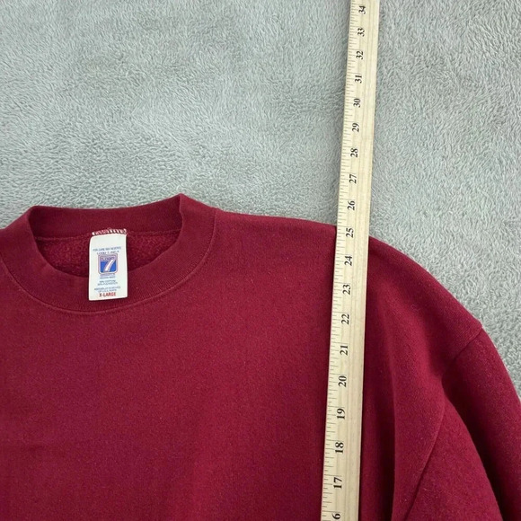 Vintage Logo 7 Red Crewneck Sweatshirt X-Large 3185 - Picture 6 of 8